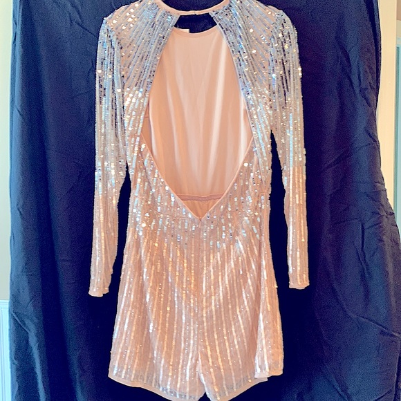 ASOS shorts romper pink with sequins - Picture 2 of 6